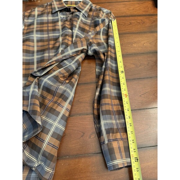 Robert Talbott Carmel Brown Plaid Button Down Sz L - Picture 10 of 10